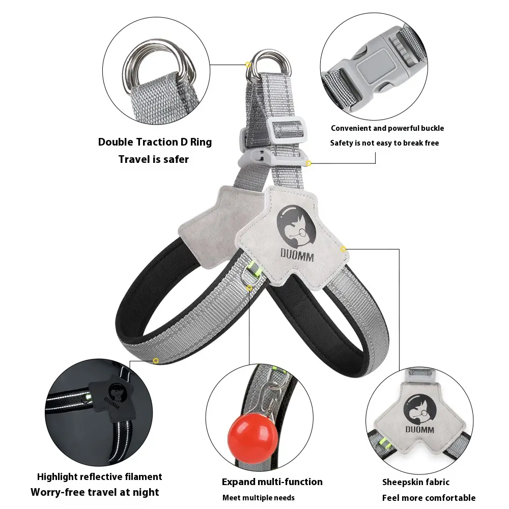 Y-förmiges Hundegeschirr im Sattelstil, atmungsaktiv, reflektierend, nicht ziehende Haustierweste, bequem, leicht, Anti-Zug für kleine und mittelgroße Hunde